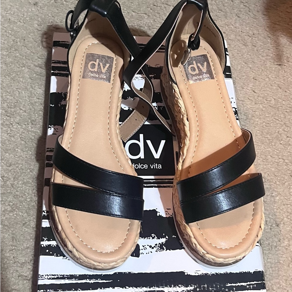 DV by Dolce Vita Black and Tan Espadrilles